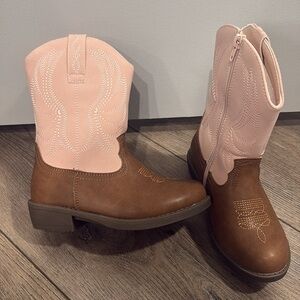 Pink‎ and Brown Kids' Cowboy Boots. Size 12. New.